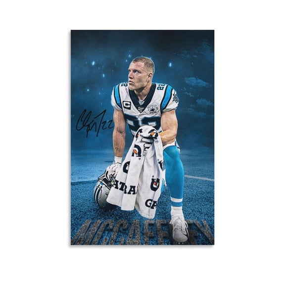 Christian McCaffrey American Football Players Sports Celebrity Canvas Wall Art Posters For Room Aesthetic And Decor 7 Poster For Bedroom Bathroom Living Room Office Kitchen Decor