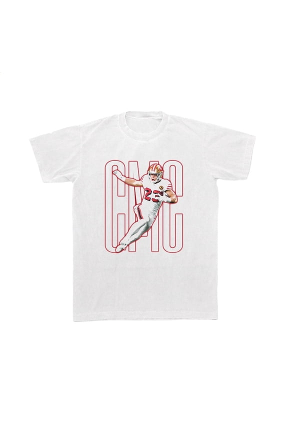 Christian McCaffrey CMC Oversized Bootleg NFL Tee Gildan T Shirt