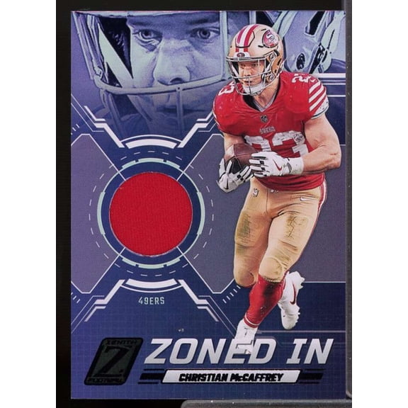 Christian McCaffrey Card 2023 Zenith Zoned In Jerseys #11