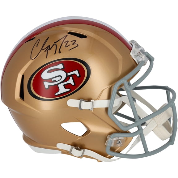 Christian McCaffrey San Francisco 49ers Autographed Riddell Speed Replica Helmet - Fanatics Authentic Certified