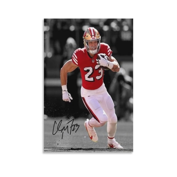 Christian McCaffrey Signed Poster Painting On Canvas Wall Art Poster Scroll Picture Print Living Room Walls Decor Home Posters 20x30inch(50x75cm)