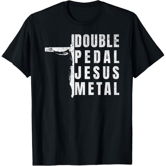Christian Metal Rock Double Pedal Jesus Metal Religious T-Shirt Tops Tee