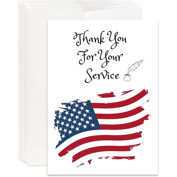 Christian Military Appreciation Card | Thank You For Your Service (Pack of 12)