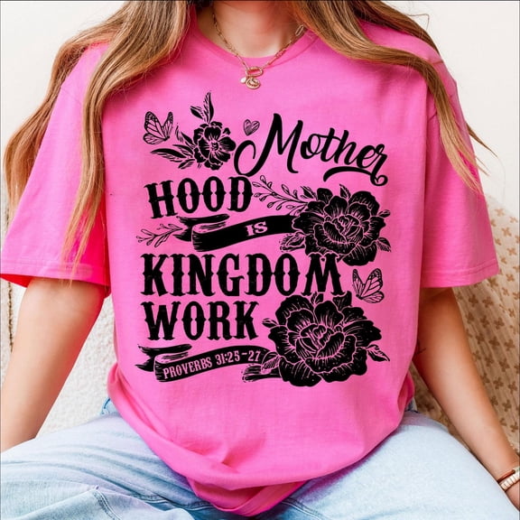 Christian Mom T-Shirt, Motherhood is Kingdom Work, Retro Christian Mom Shirt, Bible Verse Mother's Day Shirt