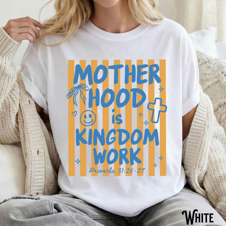 Christian Mom T-Shirt, Unisex Garment-Dyed Tee, Motherhood is Kingdom ...