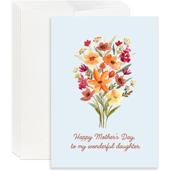 Christian Mother's Day Card | Happy Mother's Day To My Wonderful Daughter (Pack of 12)