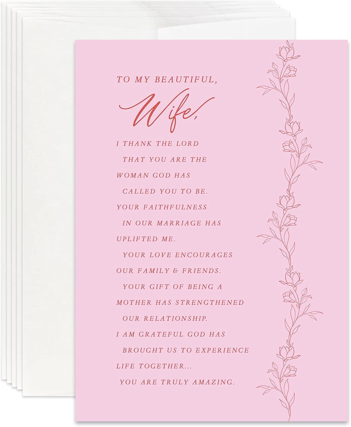 Christian Mother's Day Card for Wife | Mother's Day Gift for Wife (Pack of 48)