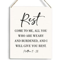 Christian Motivational Wall Decor Come To Me All You Who Are Weary Matthew 1128 Religious Gifts Nursery Decor Christian Bible Verse Wall Art Wooden Hanging Sign for Home Decor 8x10 Inch