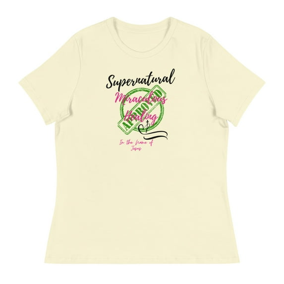 Christian Motivational Women's Relaxed T-Shirt (Citron, 2XL)