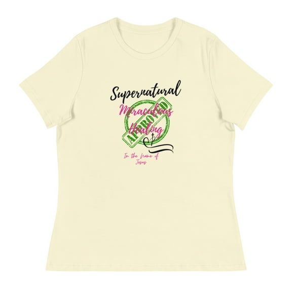 Christian Motivational Women's Relaxed T-Shirt (Citron, L)