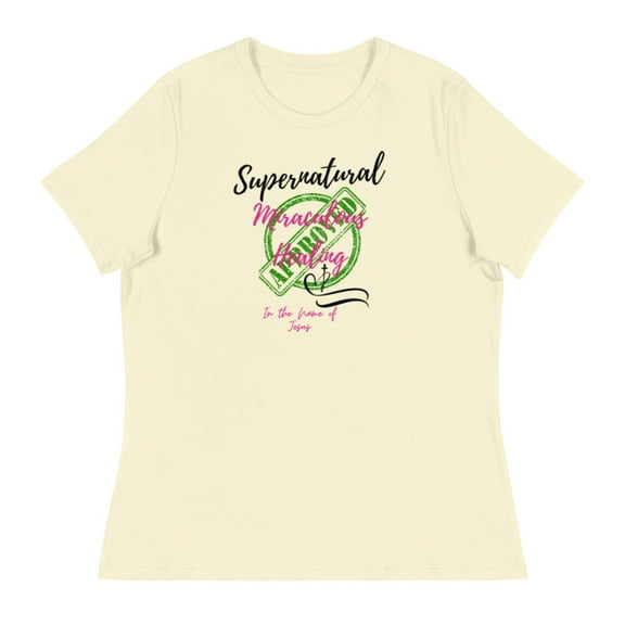 Christian Motivational Women's Relaxed T-Shirt (Citron, M)