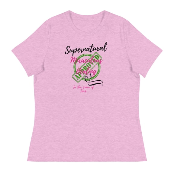 Christian Motivational Women's Relaxed T-Shirt (Heather Prism Lilac, M)