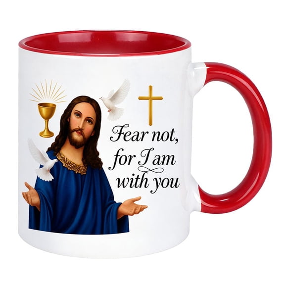 Christian Mug, Fear Not, For I Am With You Coffee Mug, Bible Verse Coffee Cup, Funny Christians Church Gift, Bible Study Mugs, for Christian Believers and Gift for Man Woman