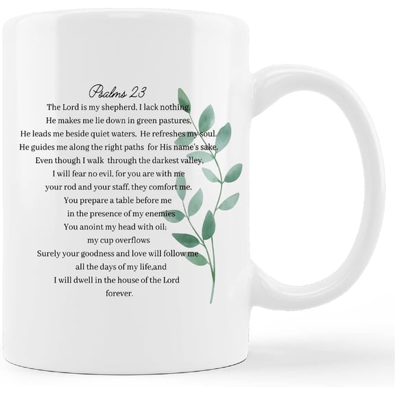 Christian Mugs Cup,PSALM 23 The Lord is My Shepherd Bible Verses Ceramic Mug-11oz Coffee Milk Tea Mug Cup,Christian Faith Mugs,Gifts for Christian Women Men Teens Girls Boys