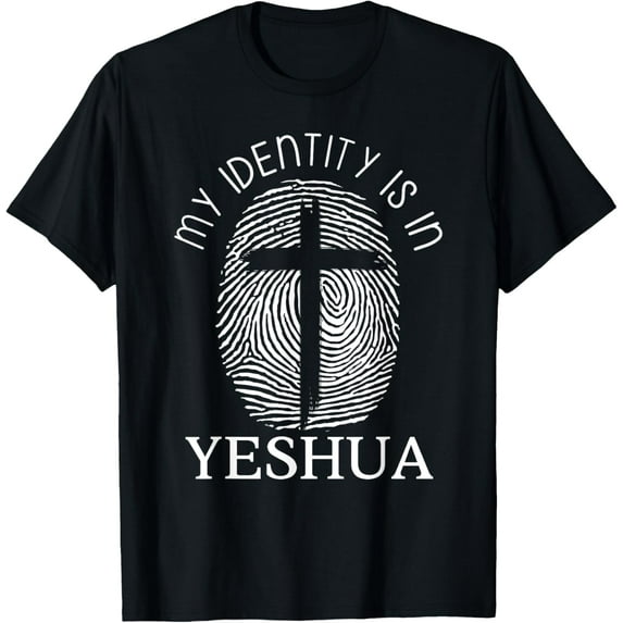 Christian My Identity Is In Yeshua DNA Jesus Faith Religious Funny Creative Graphic T-Shirt