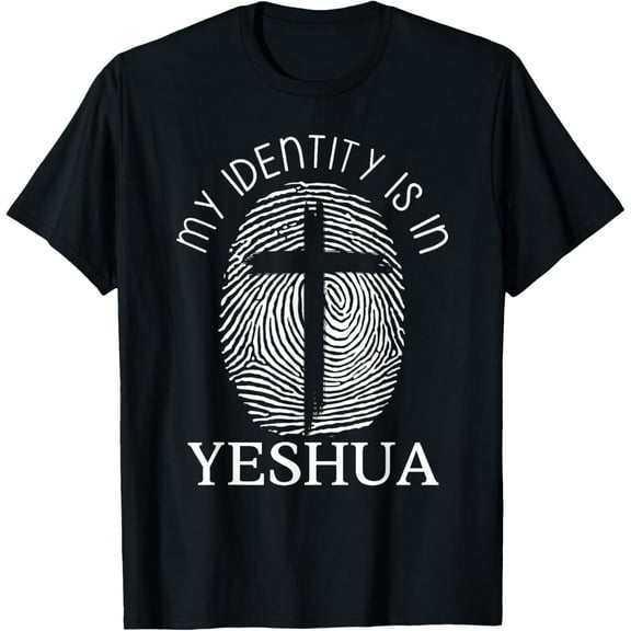 Christian My Identity Is In Yeshua DNA Jesus Faith Religious Funny Creative Graphic T-Shirt