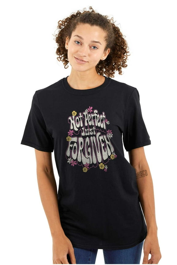 Christian Not Perfect Just Forgiven Women's Graphic T Shirt Tees Brisco Brands L