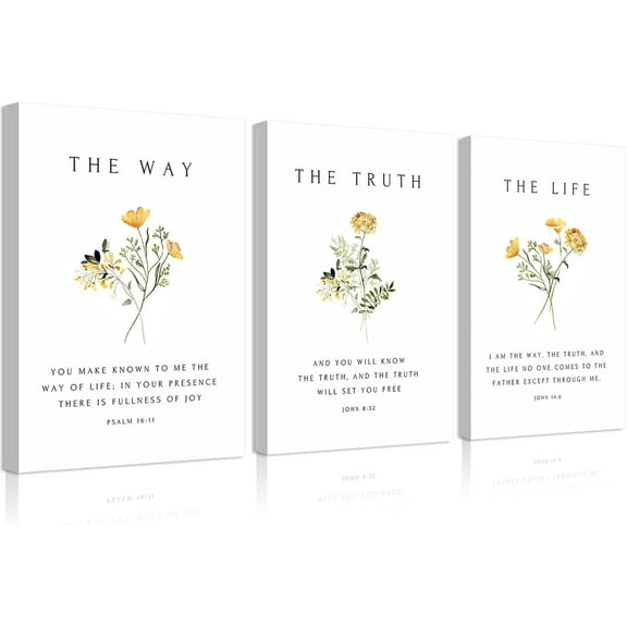 Christian Nursery Canvas Wall Art Pictures Bible Verse Floral Posters Prints Boho Wildflower Painting Vintage Flower Scripture Wall Decor for Girls Room Living Room Bedroom Unframed