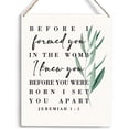thumbnail image 1 of Christian Nursery Decor Before I Formed You In The Womb I Knew You Wooden Hanging Sign Baby Shower Bible Verse Wall Art Nursery Bedroom Decor Nursery Gifts 8 X 10 Inches, 1 of 6