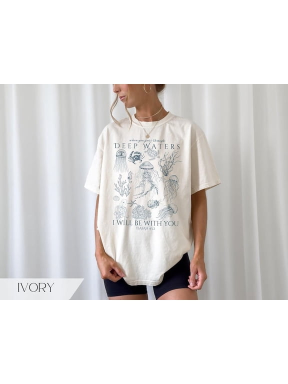 Christian Ocean Animal Shirt, Coastal Sea Life Tshirt, Trendy Beachy Oversized Scripture Tee, Jesus Bible Verse Shirt, Faith Apparel Gift