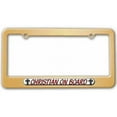 thumbnail image 1 of Christian On Board, Religious License Plate Tag Frame, Gold Color, 1 of 1
