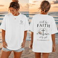 thumbnail image 1 of Christian Oversized T-Shirt for Women – Faith Over Fear Style Inspired Bible Verse Shirt “Walk by Faith Not by Sight” Casual Graphic Tee, 1 of 4