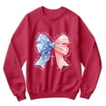 thumbnail image 1 of Christian Patriotic Bow Sweatshirt for Women - American Flag Stars & Stripes with Cross Graphic - Faith USA Flag Pullover - 4th of July Jesus Religious Top, 1 of 7