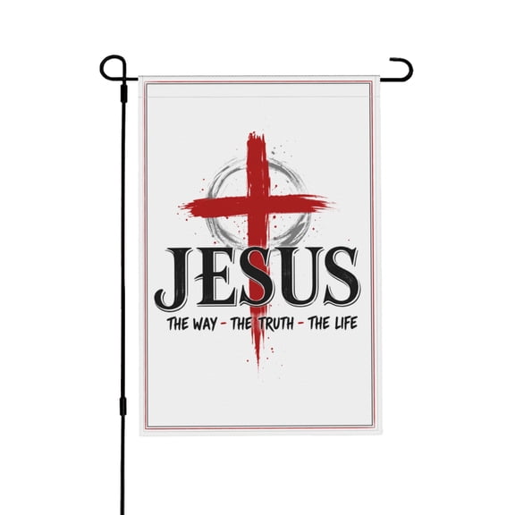 Christian Patriotic Faith Over Fear Jesus Outdoor Garden Flag For House Yard Easter Decorations 12x18 in