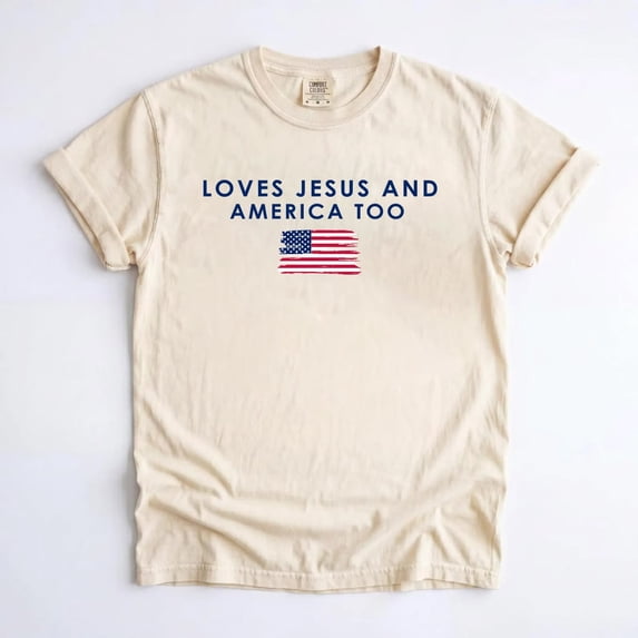 Christian Patriotic Shirt, Loves Jesus and America Too T-shirt, USA Faith T Shirt, 4th of July America 250 Gift