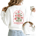 thumbnail image 1 of Christian Peony Flower Womans Print Sweatshirt Graphic Sweatshirt White Black S-3XL Bible Verse Soft Fleece Tops, 1 of 5