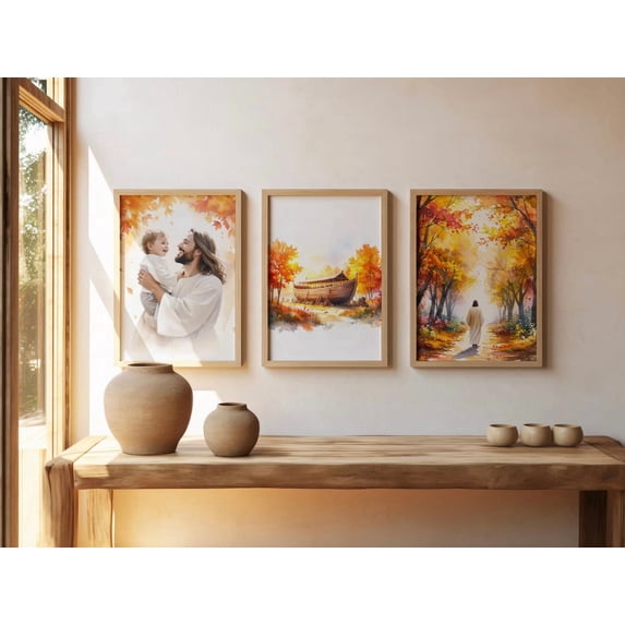 Christian Poster Jesus Teaching Children Autumn Nursery Decor Neutral ...