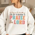 thumbnail image 1 of Christian Praise The Lord Sweatshirt – Retro Multicolor Faith Crewneck, Oversized Aesthetic Top, Vintage Jesus Graphic Pullover, Spiritual Gift Idea, Cotton Fabric, 1 of 5