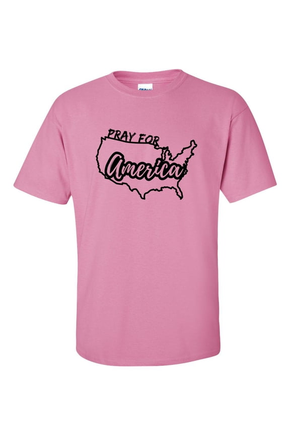 Christian Pray For America Unisex Adult Short Sleeve T-shirt-Azalea-5xl