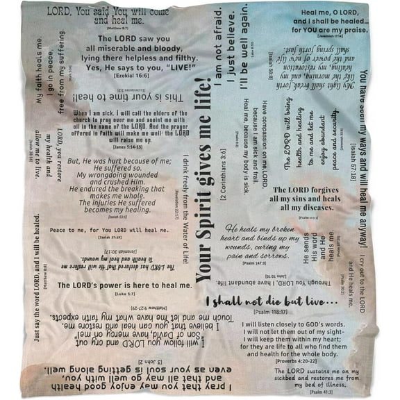 Christian Prayer Blanket with Scripture - Religious Bible Verse Throw for Women & Men, Spiritual Gift for Catholics - 60" x 50" Soft Blanket