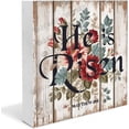 thumbnail image 1 of Christian Prayer Sign - He is Risen Rustic Wooden Box Sign, Farmhouse Rustic Wall Art Decor Home Office Decoration 5"x5", 1 of 8