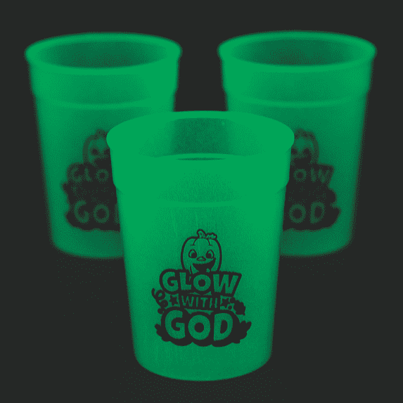 Christian Pumpkin Plastic Cups - Party Supplies - 12 Pieces