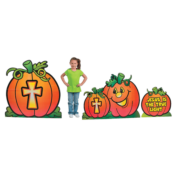 Christian Pumpkin Stand Ups (3Pc) - Party Decor - 3 Pieces