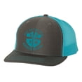 thumbnail image 1 of Christian Put On The Full Armor of God Knight Shield Mens Embroidered Mesh Back Trucker Hat, Charcoal/Neon Blue, 1 of 4