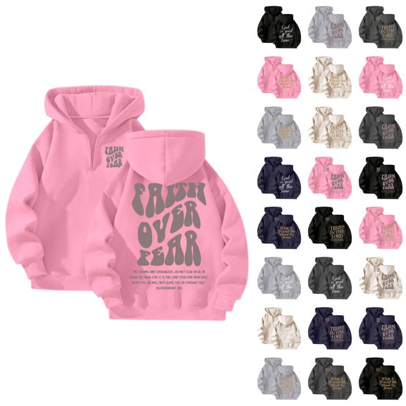 Christian Quarter Zip Hoodie for Women 2025 Fall Winter Long Sleeve Graphic Hooded Sweatshirt Pullover Tops