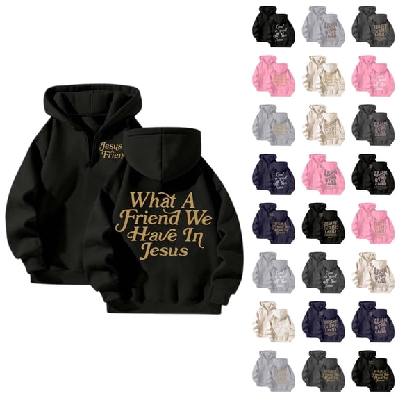 Christian Quarter Zip Hoodie for Women 2025 Fall Winter Long Sleeve Graphic Hooded Sweatshirt Pullover Tops