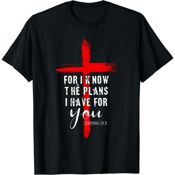 Christian Quote Faith Jeremiah 29.11 T-Shirt Black Small