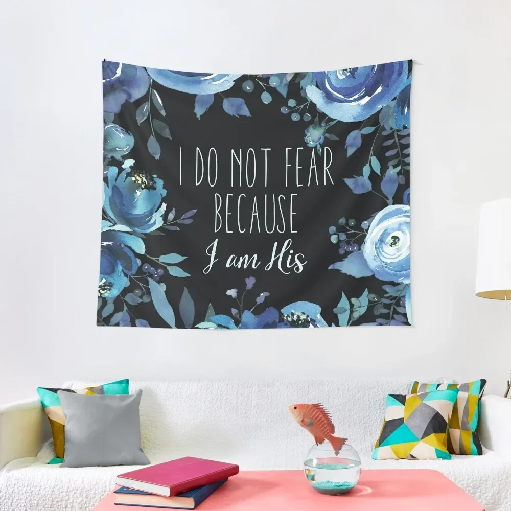 Christian Quote Indigo Floral Tapestry Things To The Room ration Room ...
