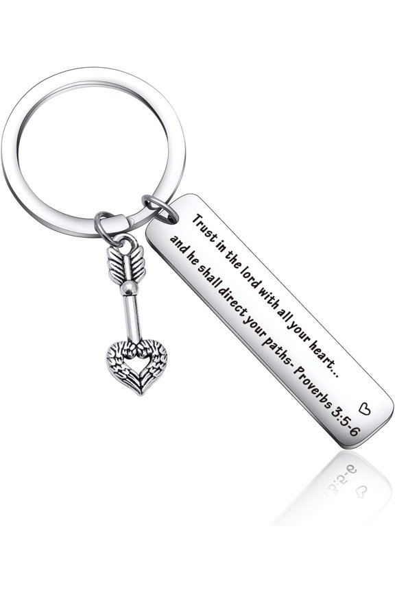 Christian Quotes Inspirational Keyring for Friends Family Religious Gift Bible Verse Keyring