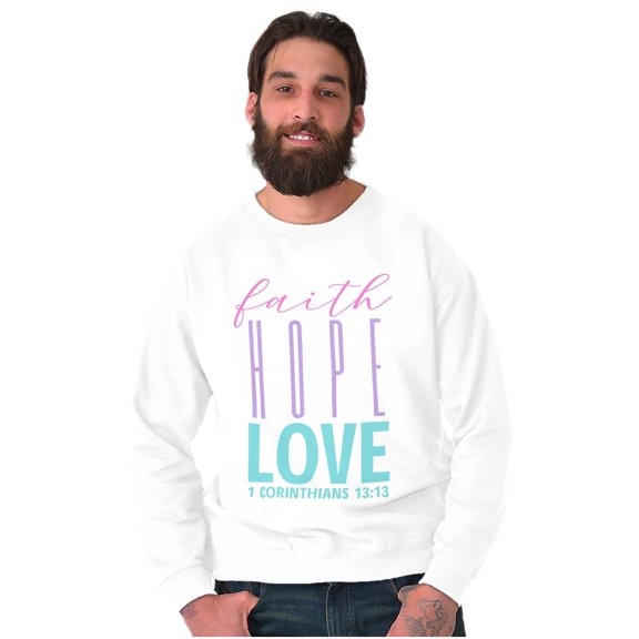 Christian Religion Faith Hope Love Unisex Plus Fleece Graphic Sweatshirt Brisco Brands 3X