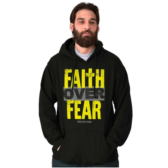 Christian Religion Faith Over Fear Unisex Plus Fleece Graphic Hoodie Brisco Brands 2X