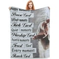 thumbnail image 1 of Christian Religious Bible Verse Scripture Prayer Jesus Plush Throw Blankets Fleece Blanket for Couch Bed Warm Throw Blanket for Women Men Boy Girls Gift Living Room Decor, 1 of 6