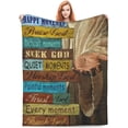 thumbnail image 1 of Christian Religious Bible Verse Scripture Prayer Jesus Thank God Plush Throw Blankets Fleece Blanket for Couch Bed Warm Throw Blanket for Women Men Boy Girls Gift Living Room Decor, 1 of 5