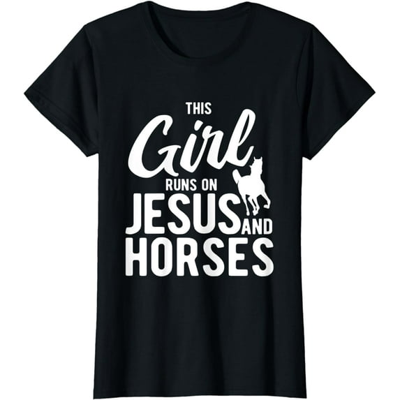 Christian Religious Girl Runs On Jesus T-Shirt