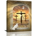 thumbnail image 1 of Christian Religious Wall Art White Dove Cross Jesus Pictures Scripture Bible Wall Decor Spiritual Windowsill Prints Painting Modern Framed Artwork for Bedroom Living Room Bathroom Church 12"x16", 1 of 6