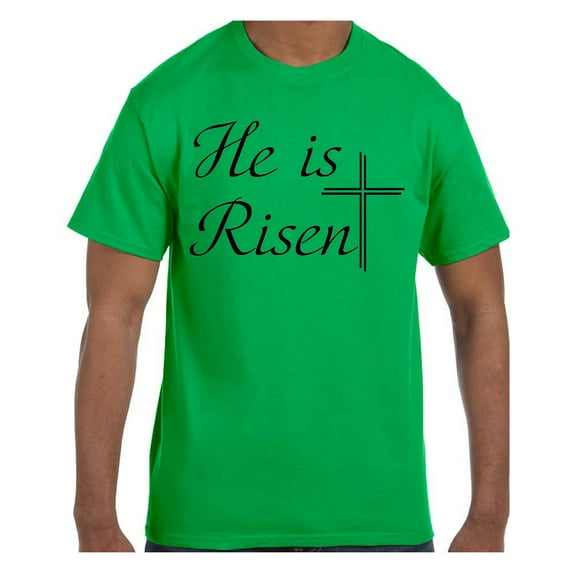 Christian Religous Easter Tshirt He Is Risen Cross